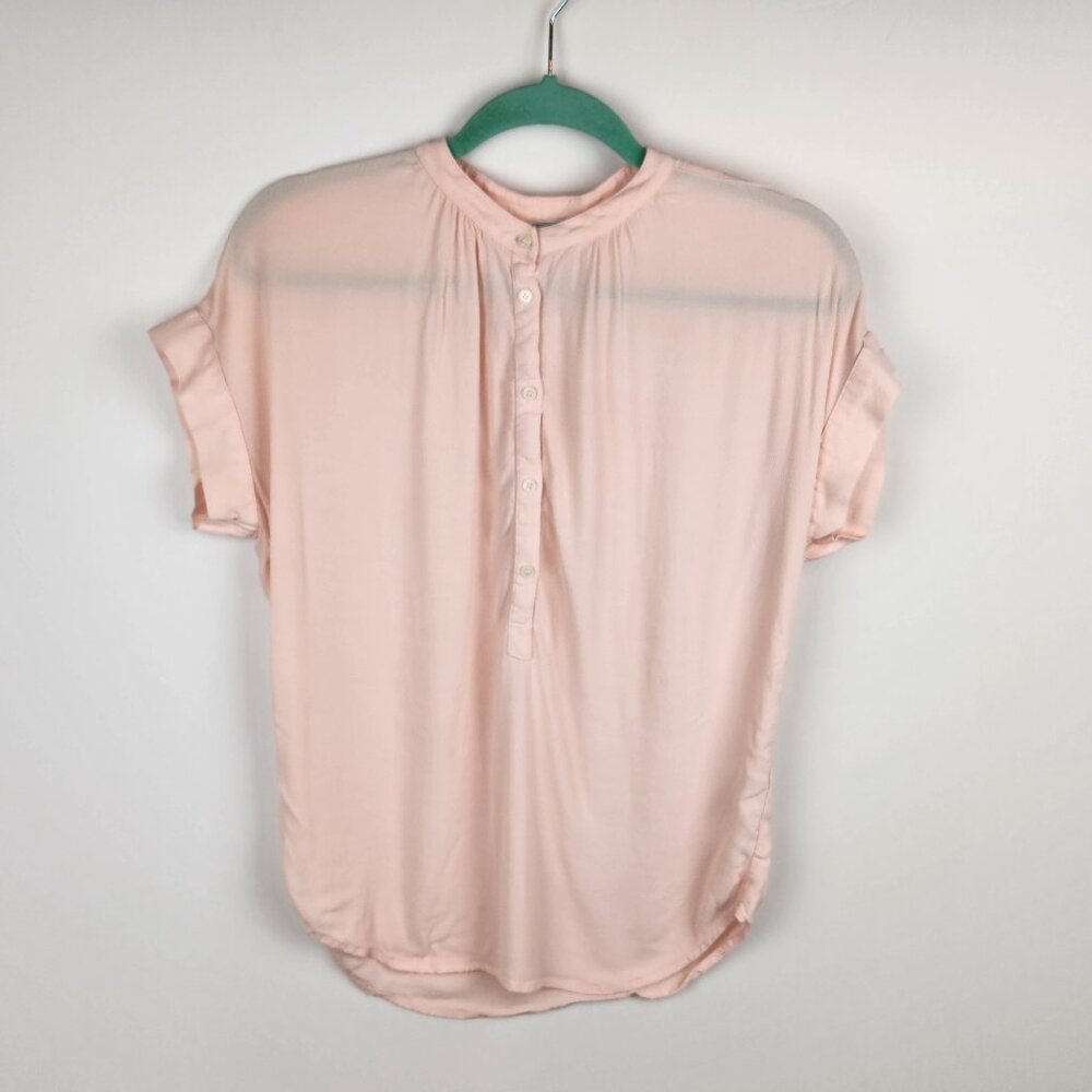 J. Crew Point Sur Light Pink Oversized Drapey Popover Blouse Top XXS